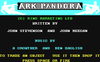 Ark Pandora Title Screen